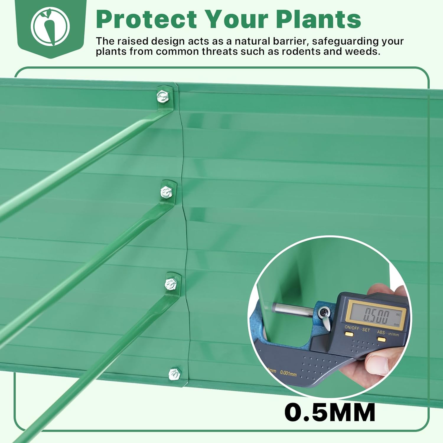 Galvanized Raised Garden Bed for Vegetables Flowers Herbs, Metal Raised Garden Bed Kit with 2 PCS Tomato Cage, Gloves, Trellis Netting, Plant Labels, Plant Ties, Green 6×3×1FT - Image 4