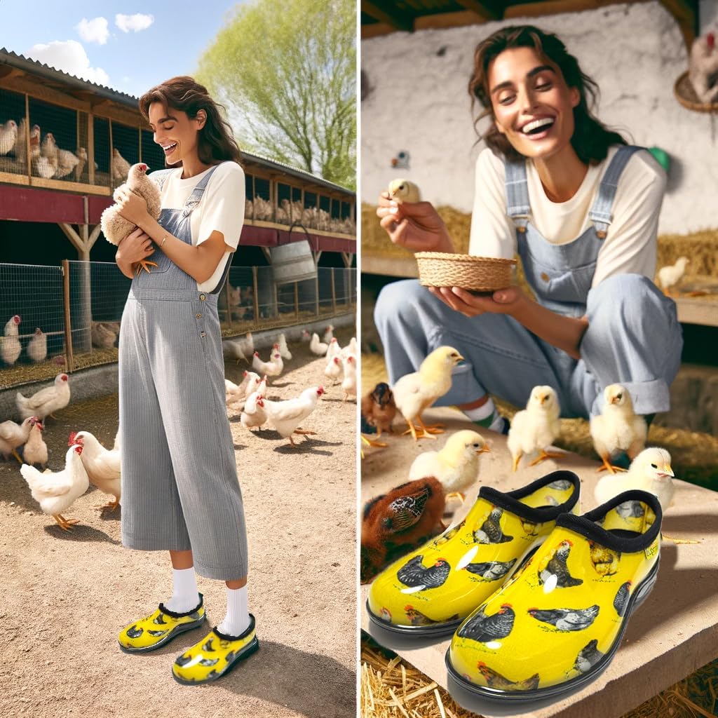 Flat Garden Shoes for Women Waterproof Slip-On Womens Rubber Rain Shoes Gardening Clogs with Comfort Insole - Image 6