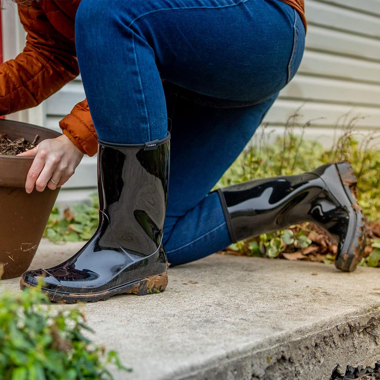 HISEA Women's Rain Boots Waterproof Mid Calf Garden Boots for Women - Image 5