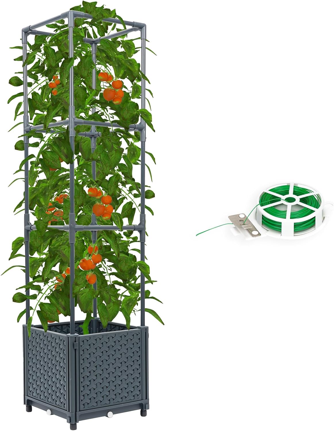 DXront Raised Garden Bed with Tomato Planter Box Trellis