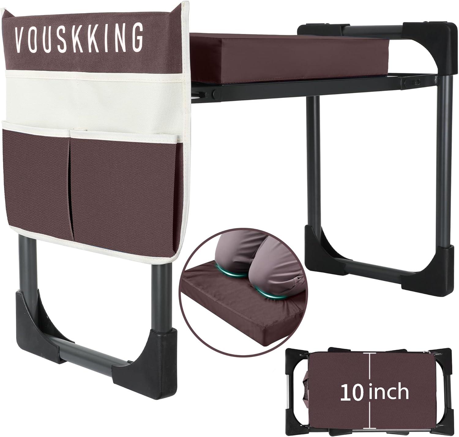 Foldable Garden Kneeler and Seat, Patented Thicker Wider Softer Kneeling Pad with Magnetic Stripe, 350lbs Heavy Duty Durable Garden Stool with Tool Bag, Gardening Gift for Women and Men