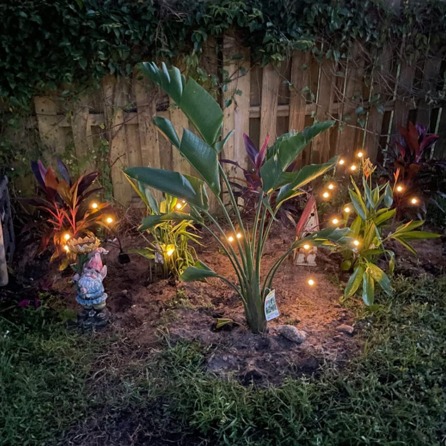OZS 8Pack Total 64LED Solar Garden Lights Solar Lights Outdoor, Solar Firefly Lights, Waterproof Solar Fairy Lights Outdoor for Garden Yard Pathway Decoration(Warm White) - Image 6